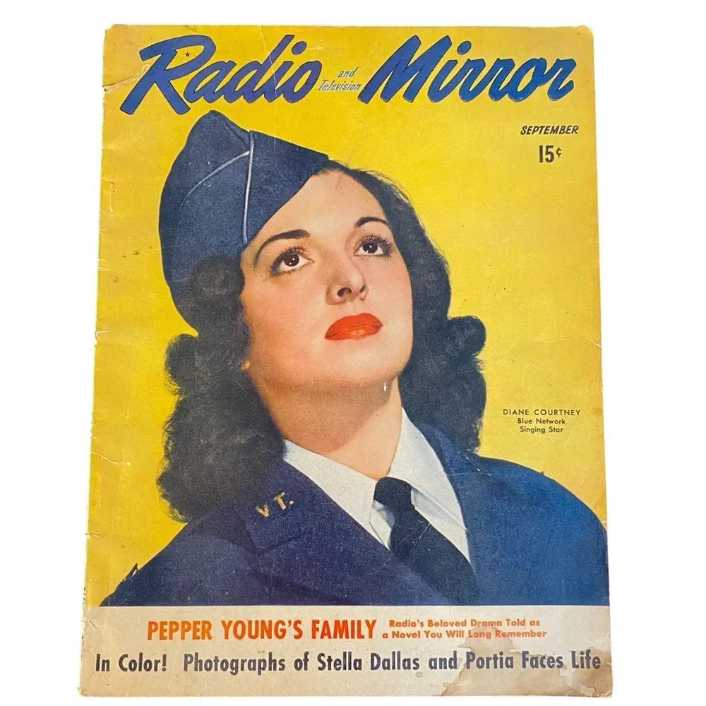 Radio Television Mirror Volume 9 Published 1942 Diane Courtney WWII Issue VF